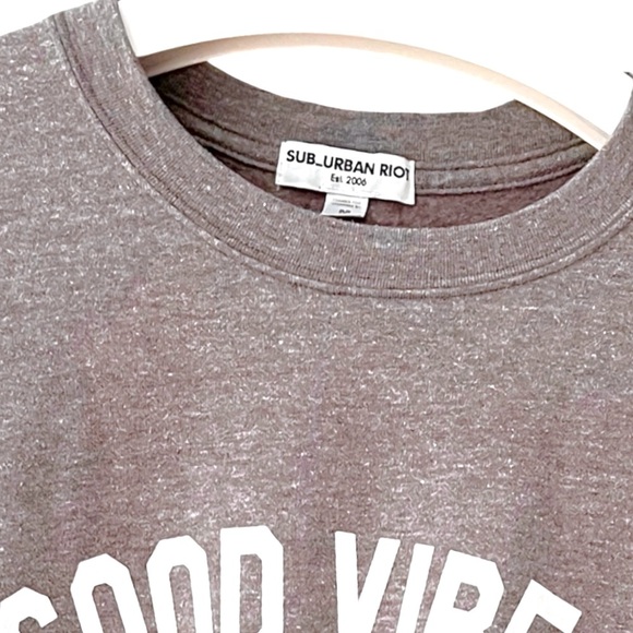 SUB URBAN RIOT EUC good vibes sweatshirt in Dark Oatmeal Size M - Picture 3 of 8
